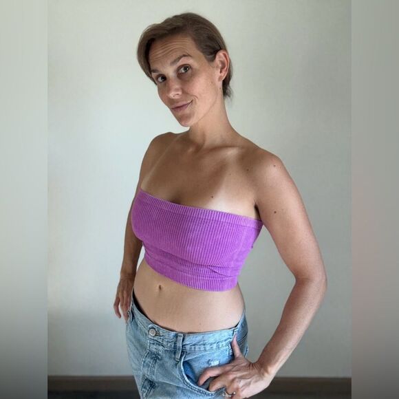 Urban Outfitters Ribbed Tube Top Purple Large Streetwear Party - Picture 3 of 9